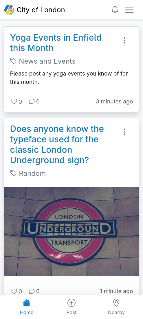 The Habitat Home Feed on a mobile device
